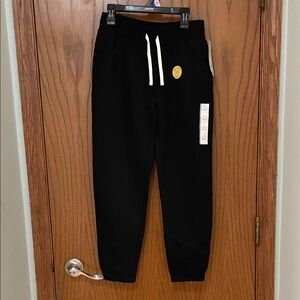 Cat & Jack NWT Sz Large (10/12) Black Joggers with White Drawstring